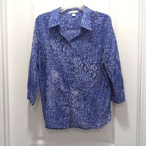 Blue cotton Coldwater Creek blouse